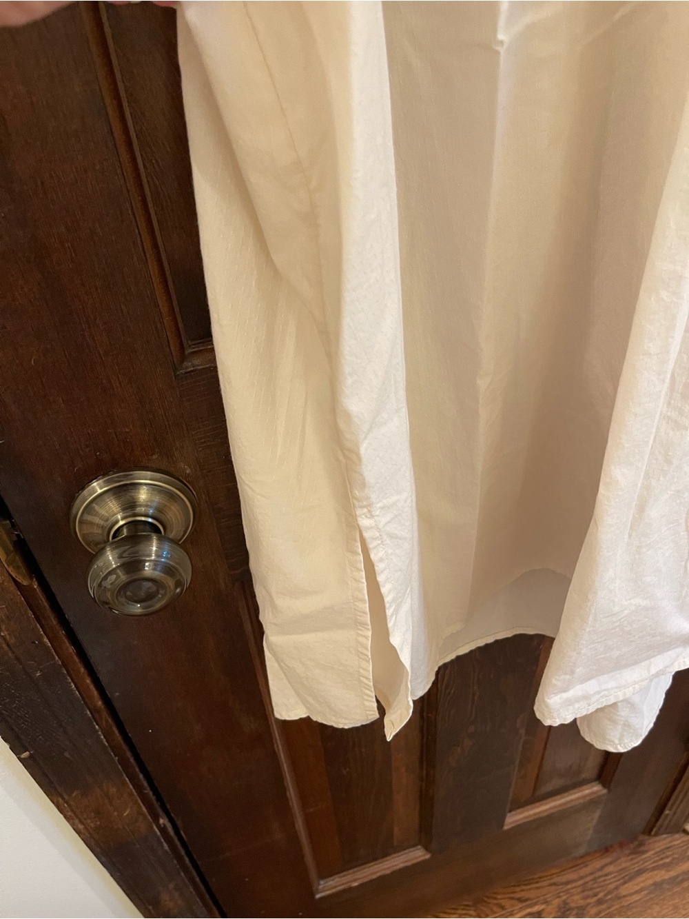 Anthropologie Maeve Cream Cotton Poplin Sleeveless V-Neck Swing Blouse Sz L - Picture 4 of 7
